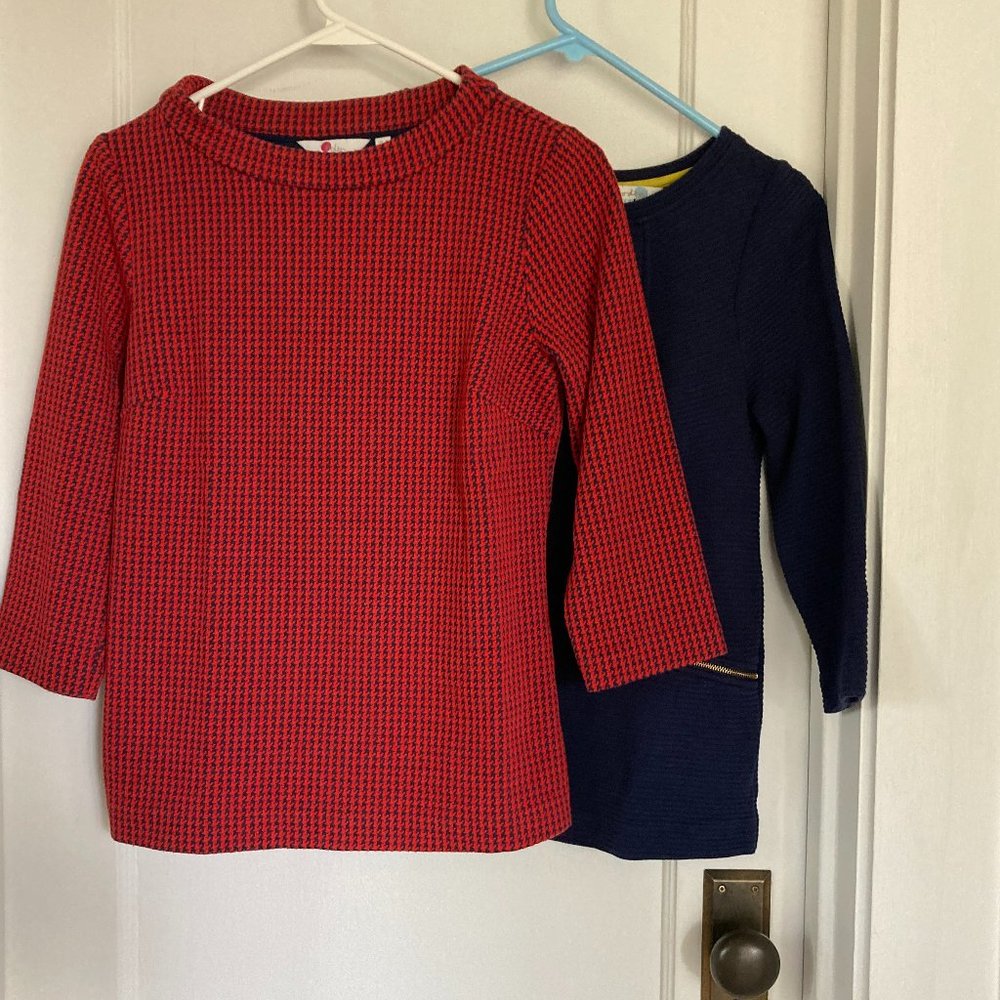 Bundle of 2 Boden tops Navy and Red size 6